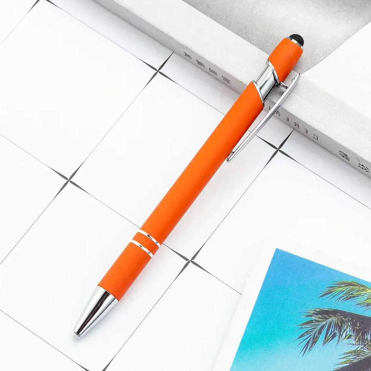 20-200 pens Wholesale Metal Ballpoint Pen Touch Screen Pen Office School Advertising Pen Custom Logo Text Laser Engraving