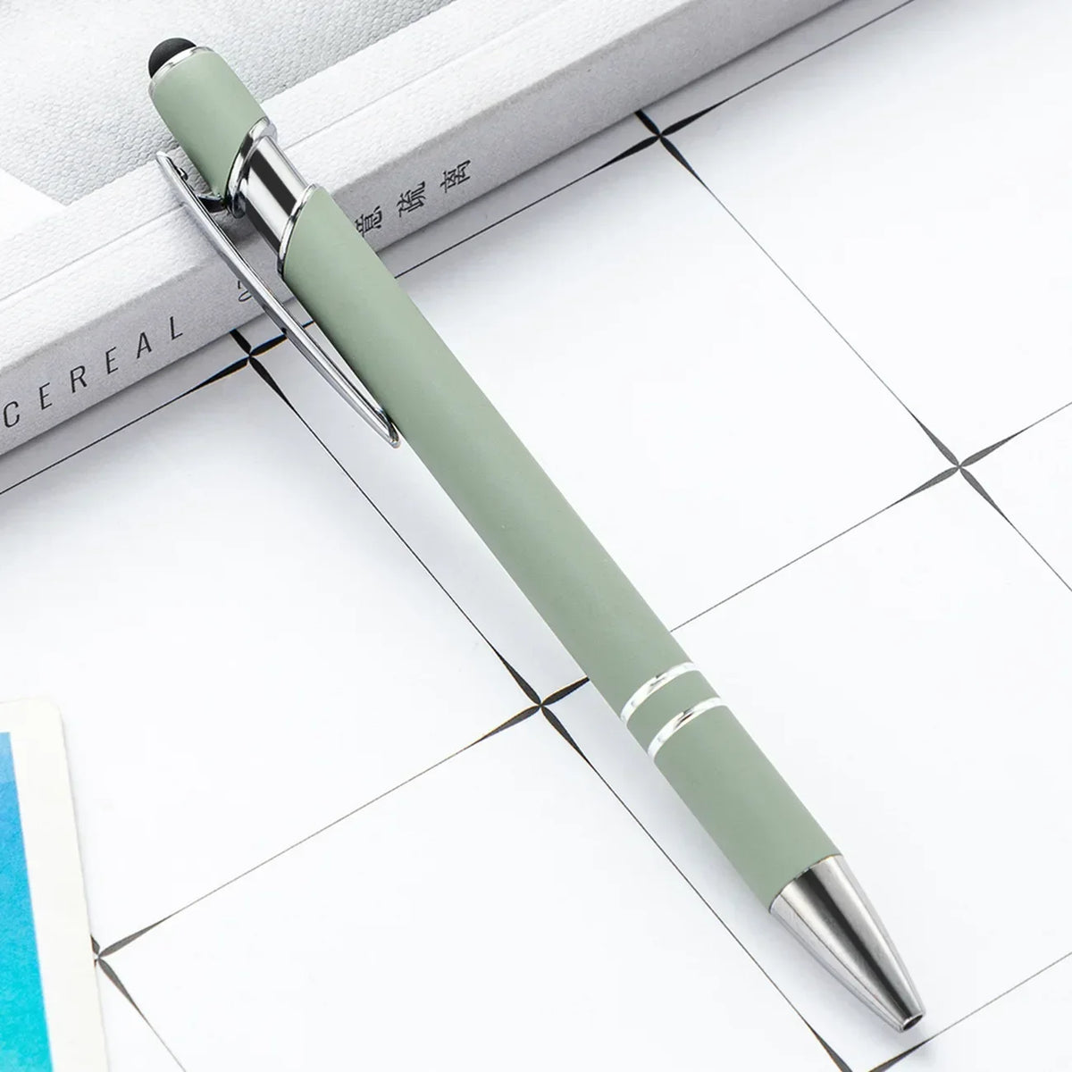 20-200 pens Wholesale Metal Ballpoint Pen Touch Screen Pen Office School Advertising Pen Custom Logo Text Laser Engraving