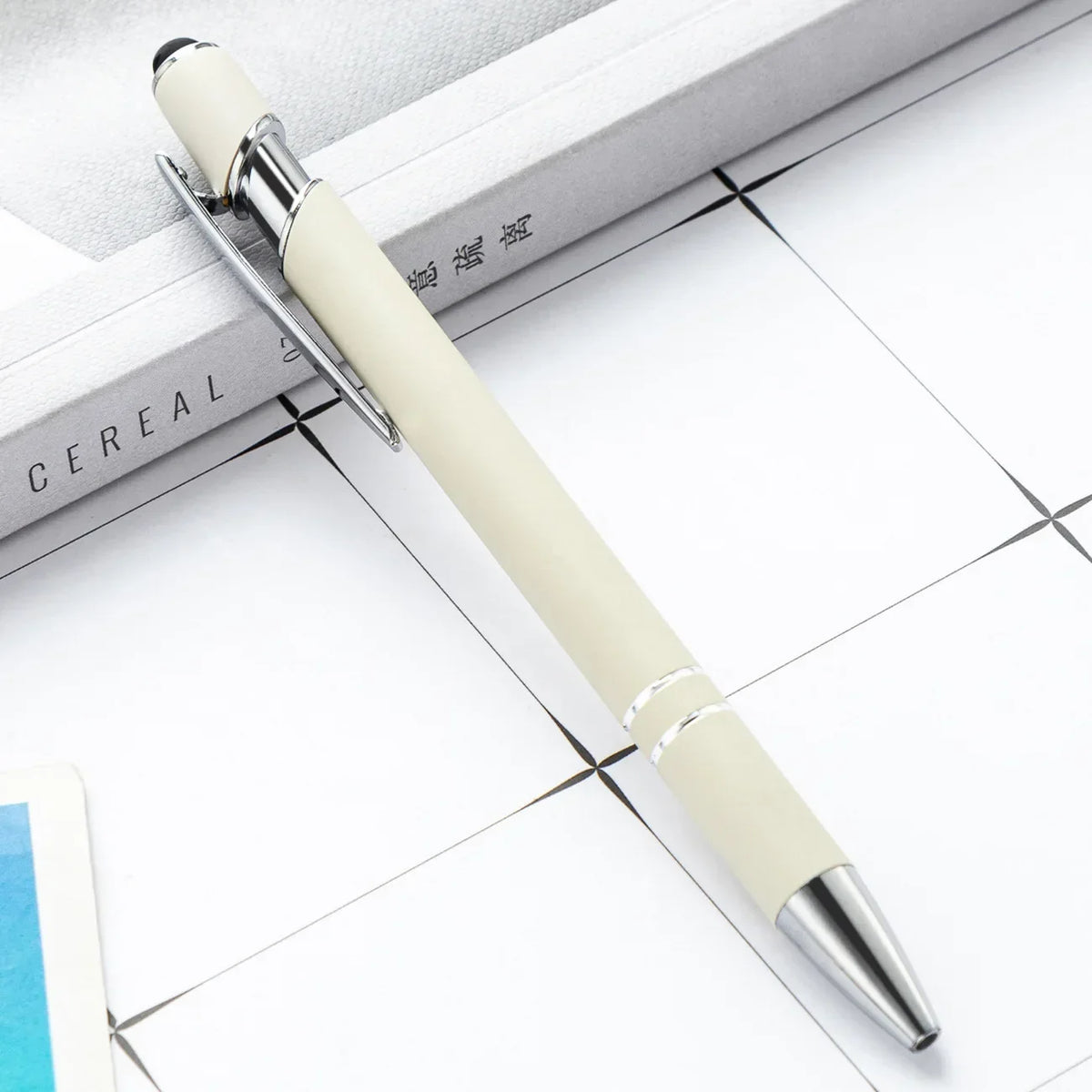 20-200 pens Wholesale Metal Ballpoint Pen Touch Screen Pen Office School Advertising Pen Custom Logo Text Laser Engraving