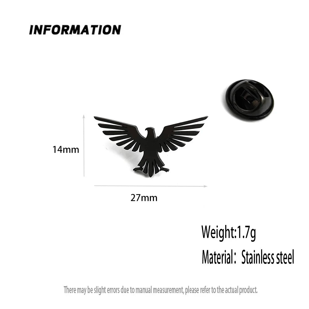 Fashionable stainless steel flying bird series brooch, decorative men's shirt lapel pin, party first choice badge