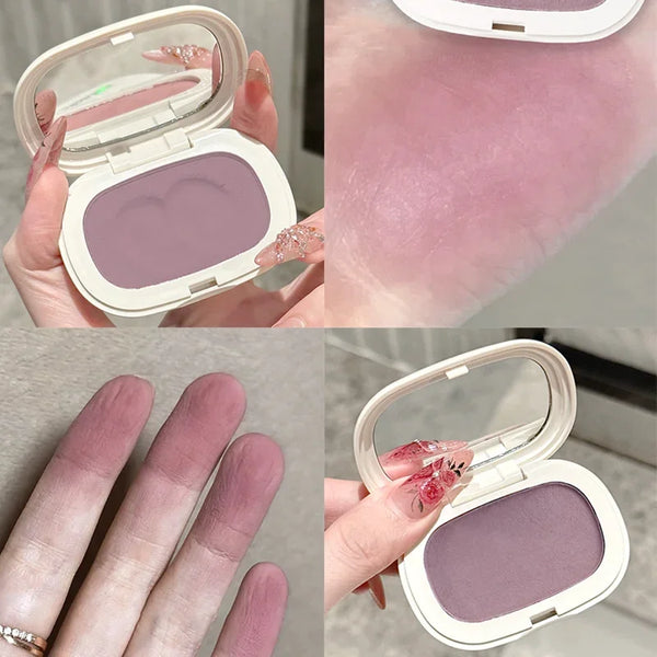 Monochrome Mud Blusher Contour Matte Natural Cheek Tint Purple Taro Low Saturation Waterproof Soft Contouring Cream Cosmetics