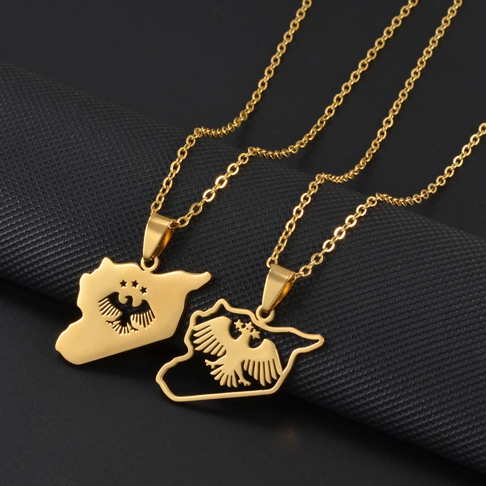 Syria Flag Pendant Neckalces for Woman Men,The New Syrian Eagle Jewelry #566562