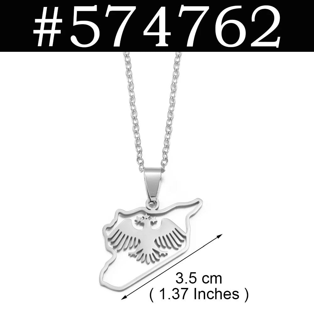 Syria Flag Pendant Neckalces for Woman Men,The New Syrian Eagle Jewelry #566562