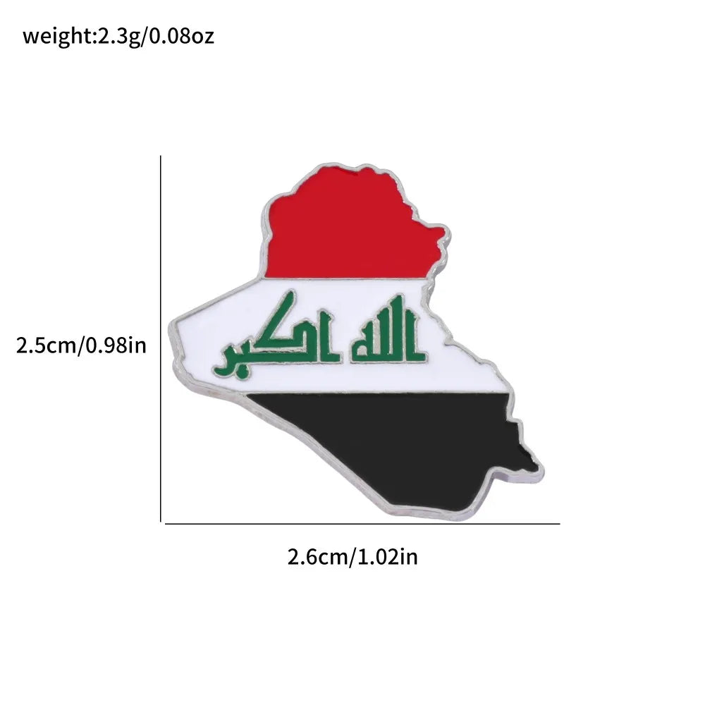 Alloy Iraqi Flag Passport & Phone Decorative Sticker Unique Small Gift for Friends Durable Customized National Emblem Decal