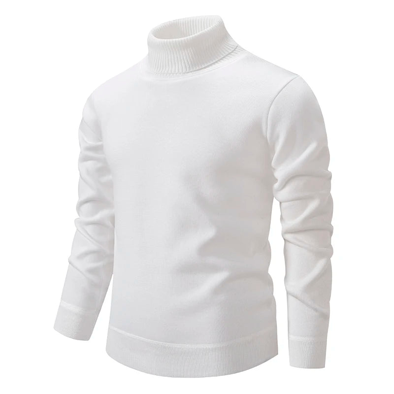 New Winter Turtleneck Sweater Thick Mens Casual Pullover Sweaters Solid Color Quality Warm Slim Turtleneck Sweaters Pullover Men