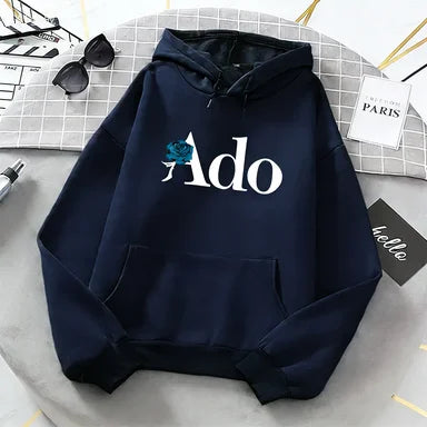 Ado Graphic Printed Hoodies 2025 Autumn Winter for Women Men Fleece O Neck Long Sleeve Casual Fashion Pullover Clothing