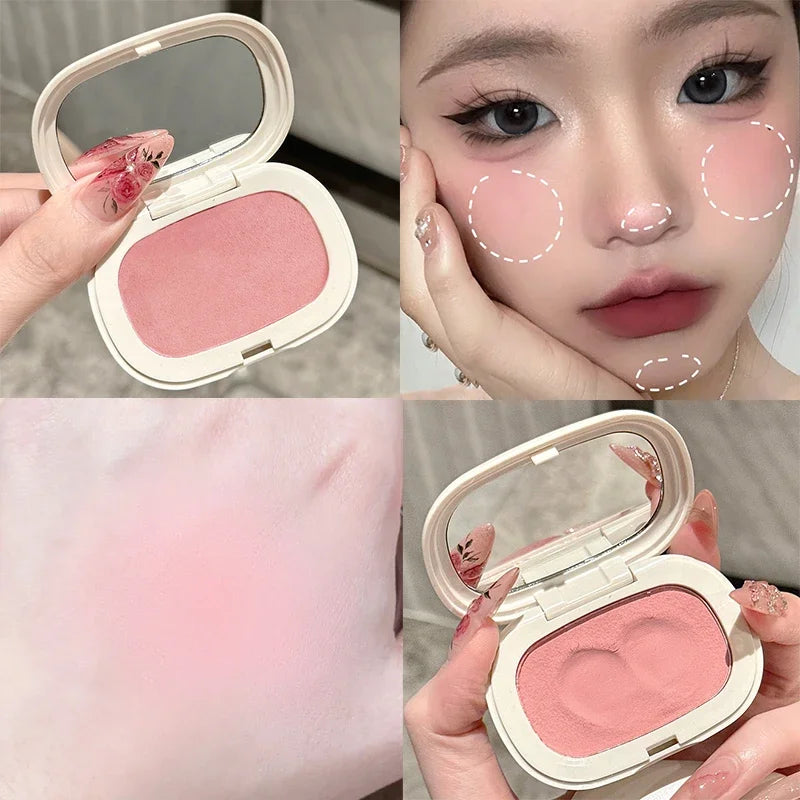 Monochrome Mud Blusher Contour Matte Natural Cheek Tint Purple Taro Low Saturation Waterproof Soft Contouring Cream Cosmetics