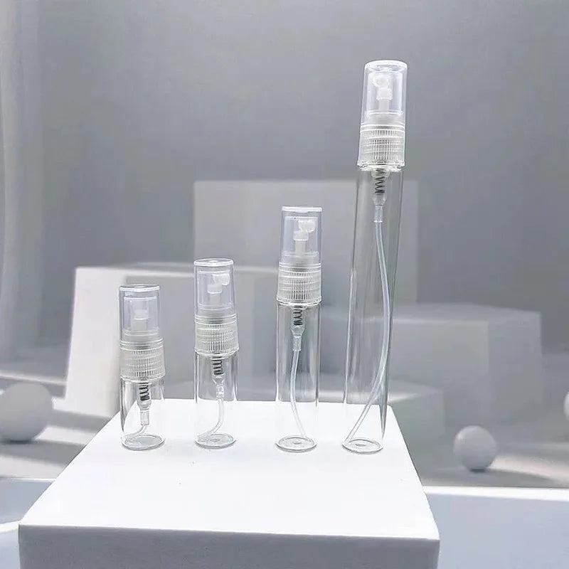 5/10Pcs 3ml 5ml 10ml Clear Mini Perfume Glass Bottle Empty Cosmetics Bottle Sample Test Tube Thin Glass Vials