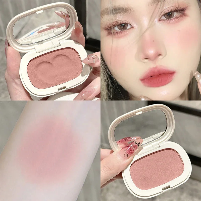 Monochrome Mud Blusher Contour Matte Natural Cheek Tint Purple Taro Low Saturation Waterproof Soft Contouring Cream Cosmetics