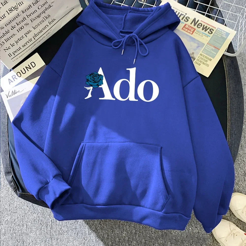 Ado Graphic Printed Hoodies 2025 Autumn Winter for Women Men Fleece O Neck Long Sleeve Casual Fashion Pullover Clothing