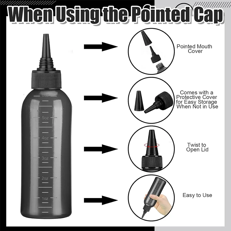 1/2/3pcs 180ml  Squeeze Bottles,Ideal for Liquid Hair Oils, Toiletries&Cosmetics Dispensing,Refillable Cosmetic Squeeze Bottles