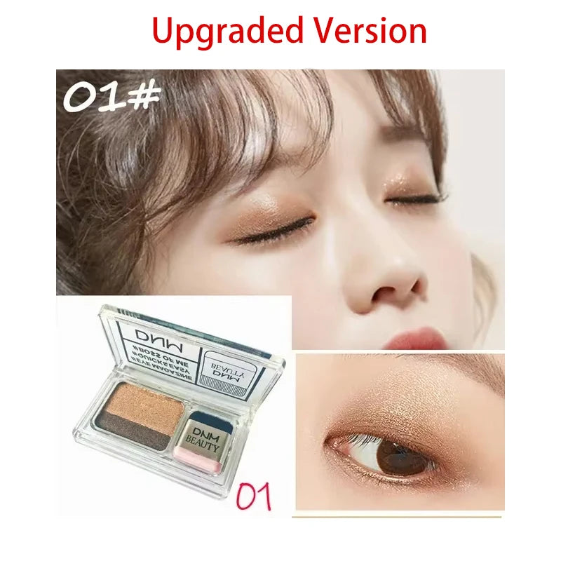 Two-color Matte Eye Shadow Double Small Box Lazy Eye Shadow  Easy to Carry Eyeshadow Tray Professional Women's Cosmetics