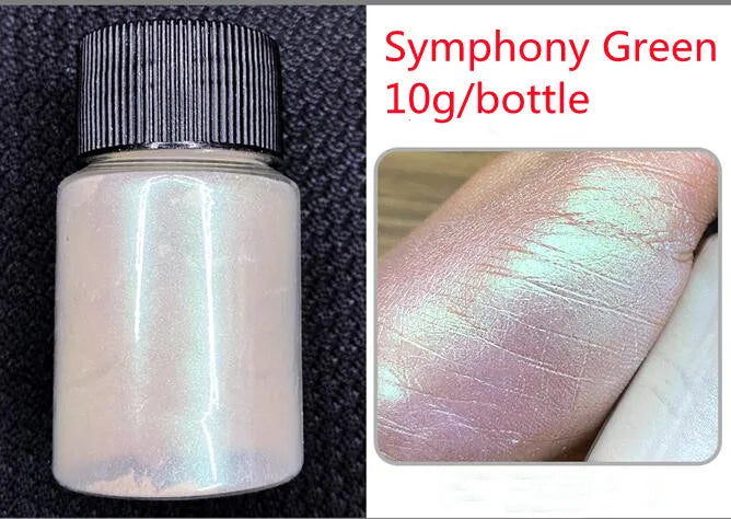10Colors Peacock Pearl Mica Powder Car Paint Cosmetics Eyeshadow Nail Glitter Soap Dye Polarized Symphony Mica Mermaid Pigment