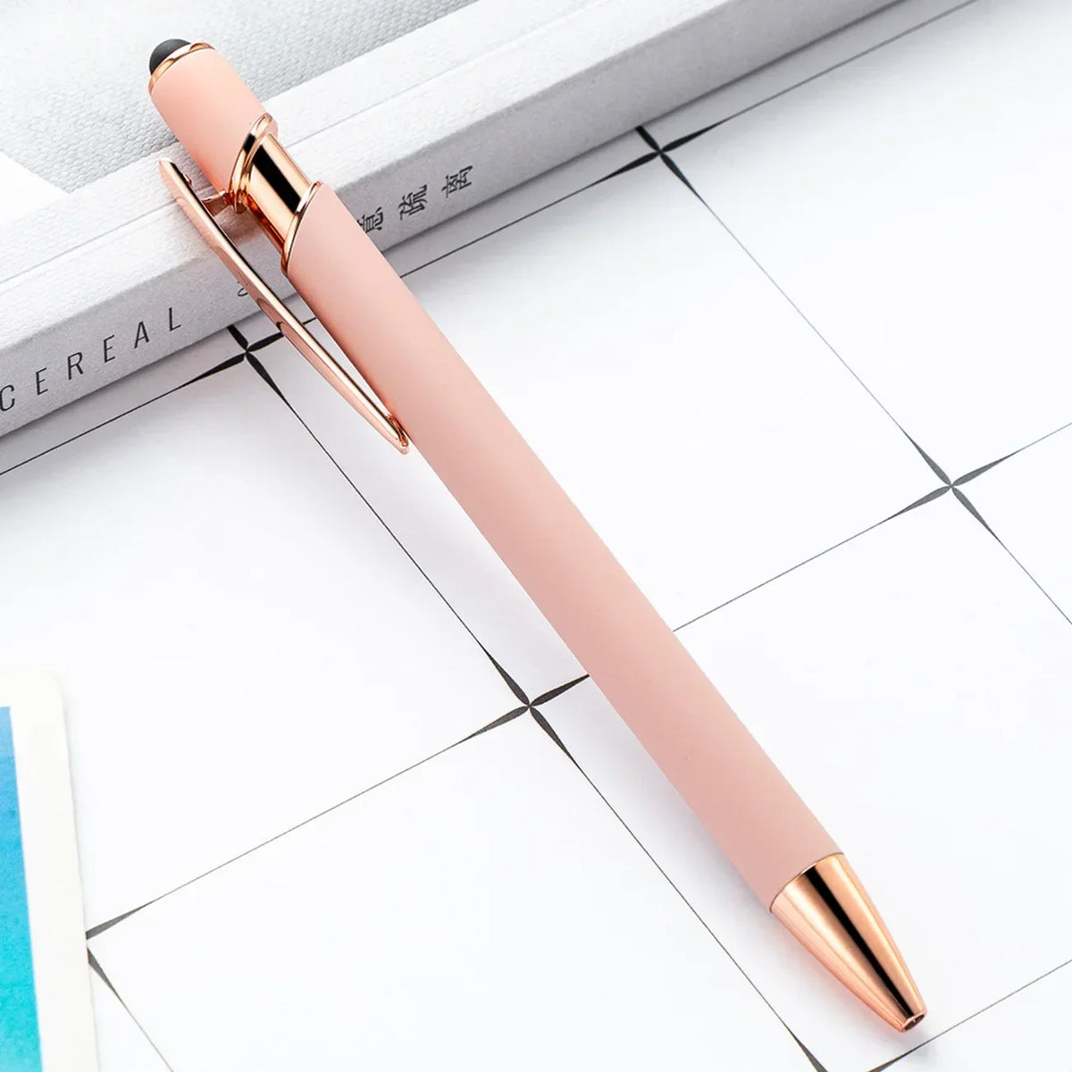 20-200 pens Wholesale Metal Ballpoint Pen Touch Screen Pen Office School Advertising Pen Custom Logo Text Laser Engraving