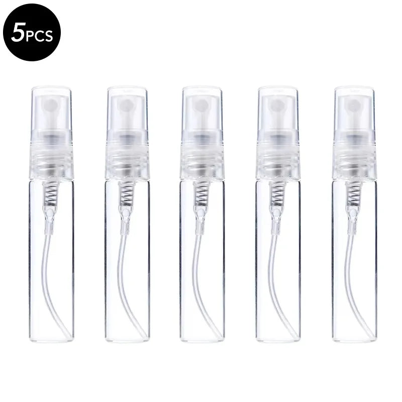 5/10Pcs 3ml 5ml 10ml Clear Mini Perfume Glass Bottle Empty Cosmetics Bottle Sample Test Tube Thin Glass Vials