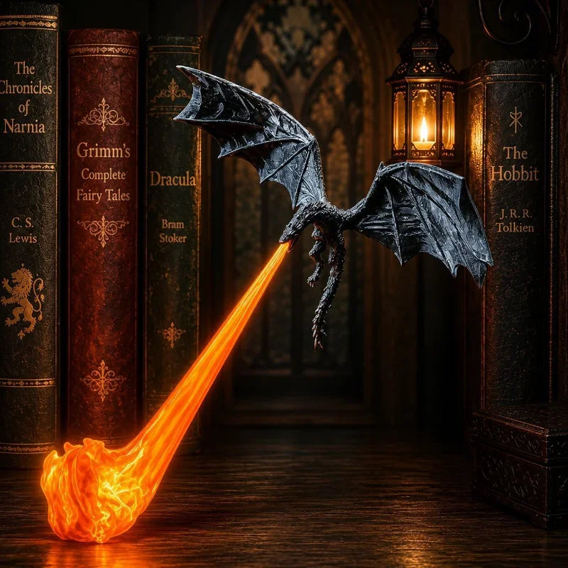 FireDrake™ Book Lamp 🔥📚 — Epic Light, Halloween Vibes
