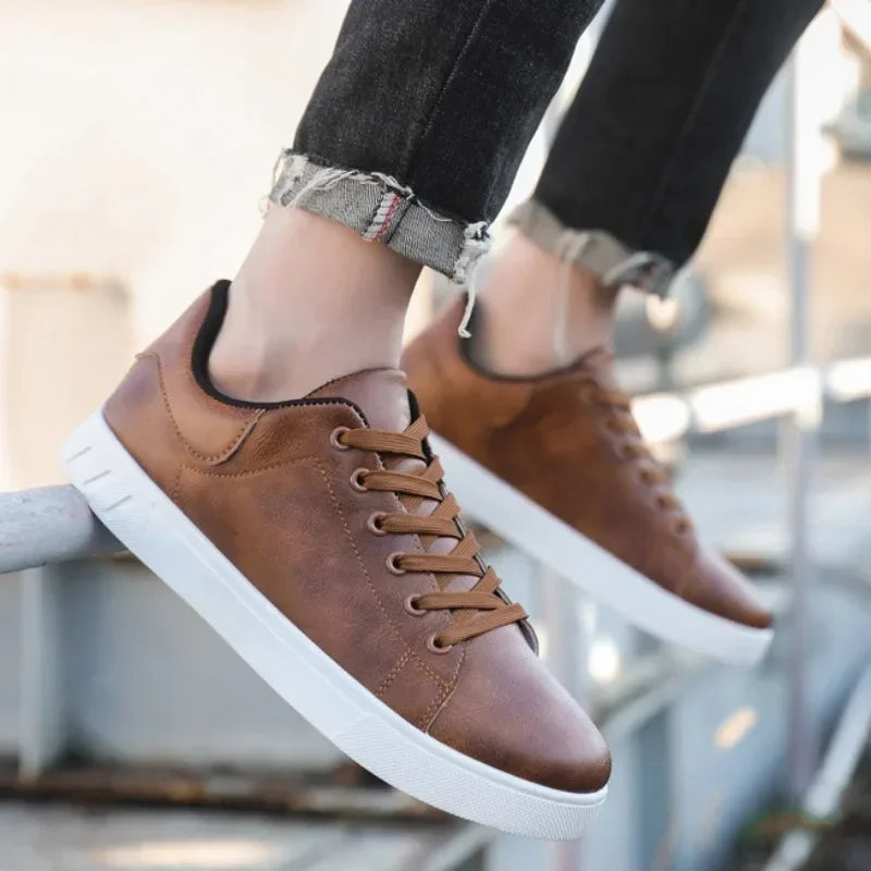 Casual Shoes Loafers British Leather Sneakers Flats Shoes Classic Men Leather Shoes Spring Summer New Trendy Designer Loafers