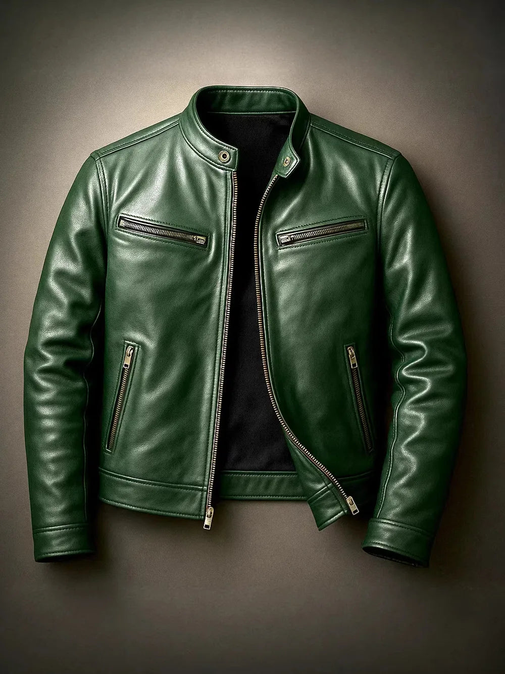 Amazon European And American Winter Cross-Border Motorcycle Style Men's Leather Jacket Fashion Slim Fit Thickened Coat