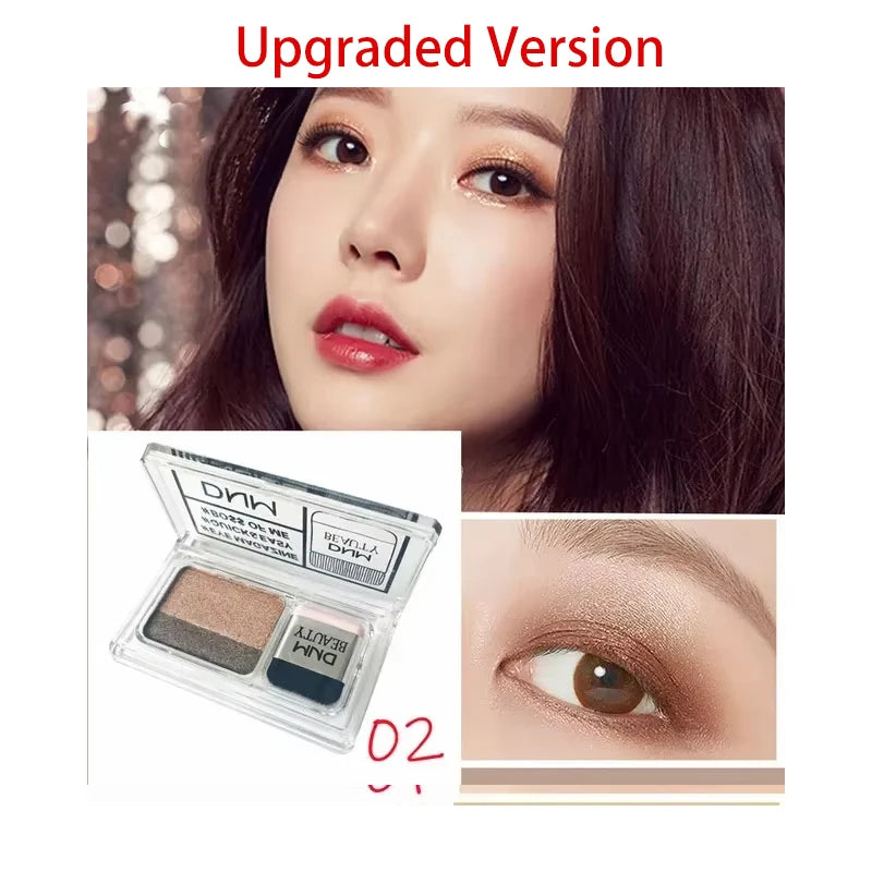 Two-color Matte Eye Shadow Double Small Box Lazy Eye Shadow  Easy to Carry Eyeshadow Tray Professional Women's Cosmetics