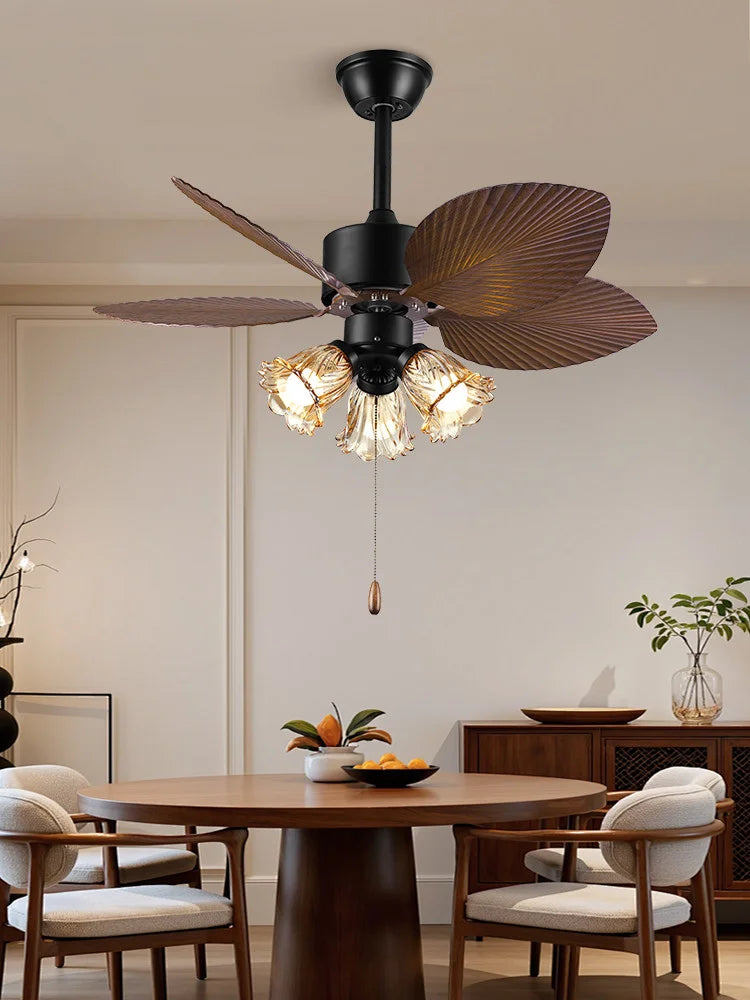 New Style American Retro Fan Lamp Ceiling Fan Set Fan Lamp For Home Living Room And Bedroom Large-Sized Fan Antique Ceiling Lamp